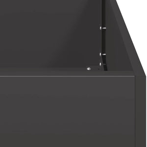 Schwarzer Pflanzkübel 120x40x80 cm
