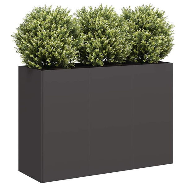 Schwarzer Pflanzkübel 120x40x80 cm