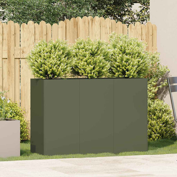 Olivgrüner Pflanzkübel 120x40x80 cm