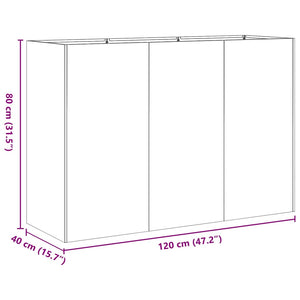 Olivgrüner Pflanzkübel 120x40x80 cm