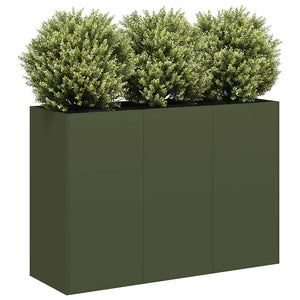 Olivgrüner Pflanzkübel 120x40x80 cm