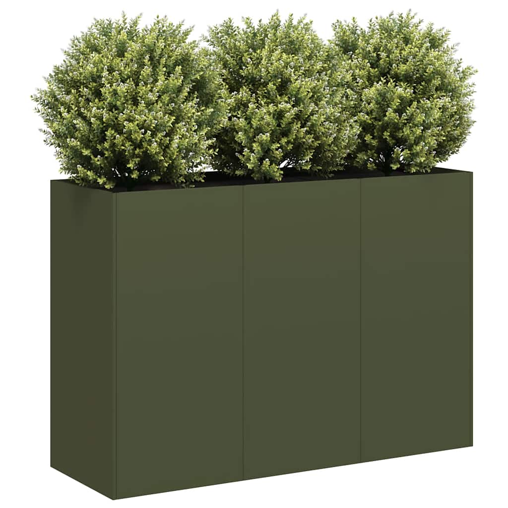 Olivgrüner Pflanzkübel 120x40x80 cm