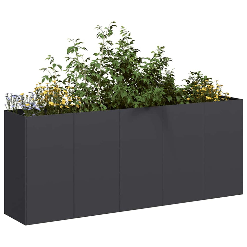 Schwarzer Pflanzkübel 200x40x80 cm