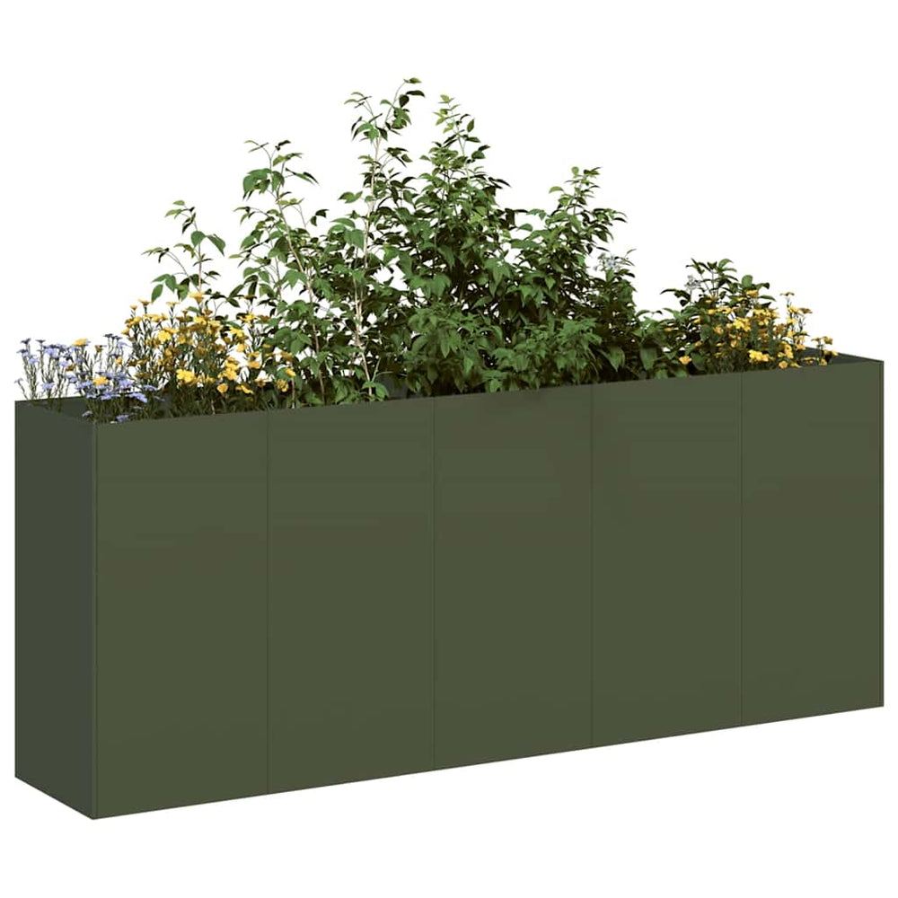 Olivgrüner Pflanzkübel 200x40x80 cm