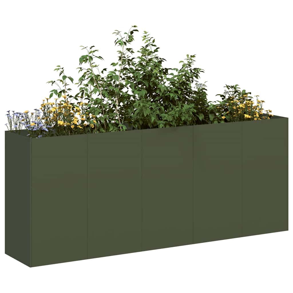 Olivgrüner Pflanzkübel 200x40x80 cm