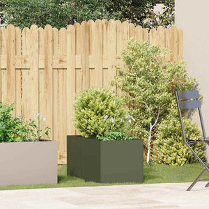 vidaXL Jardinière vert olive 40x80x40 cm Acier laminé à froid
