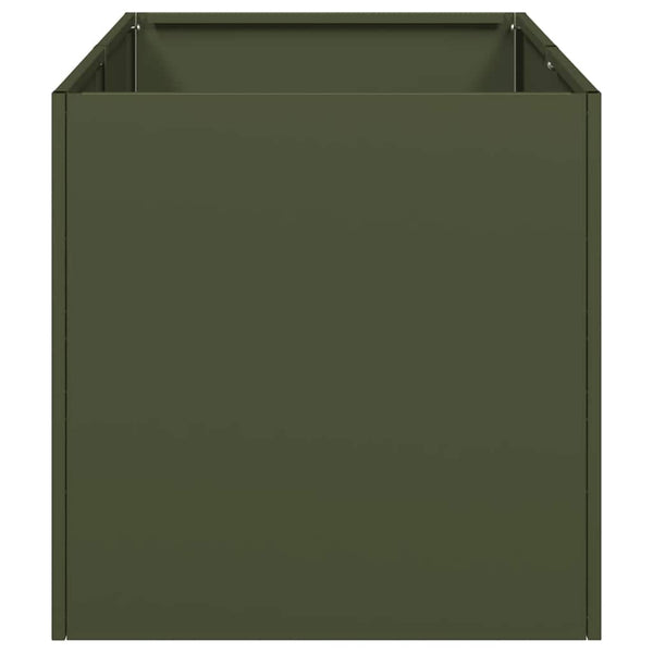 vidaXL Jardinière vert olive 40x80x40 cm Acier laminé à froid