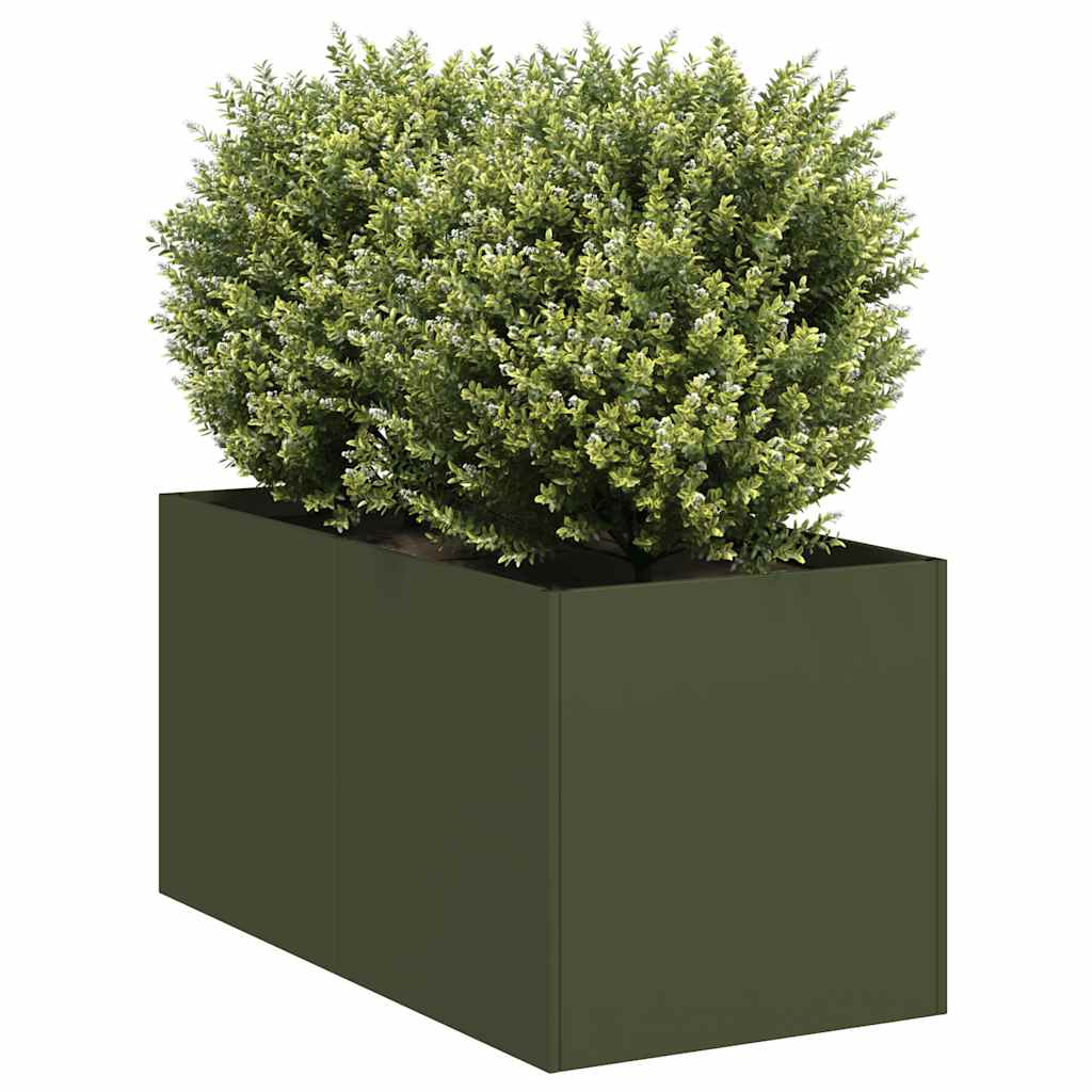 vidaXL Jardinière vert olive 40x80x40 cm Acier laminé à froid