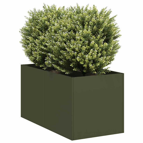 vidaXL Jardinière vert olive 40x80x40 cm Acier laminé à froid