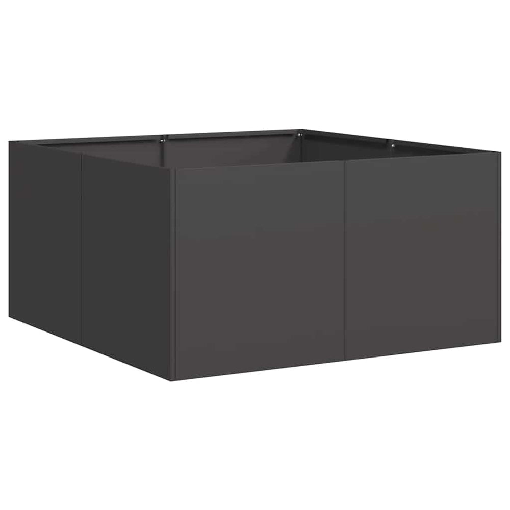 Schwarzer Pflanzkübel 80x80 cm aus Stahl
