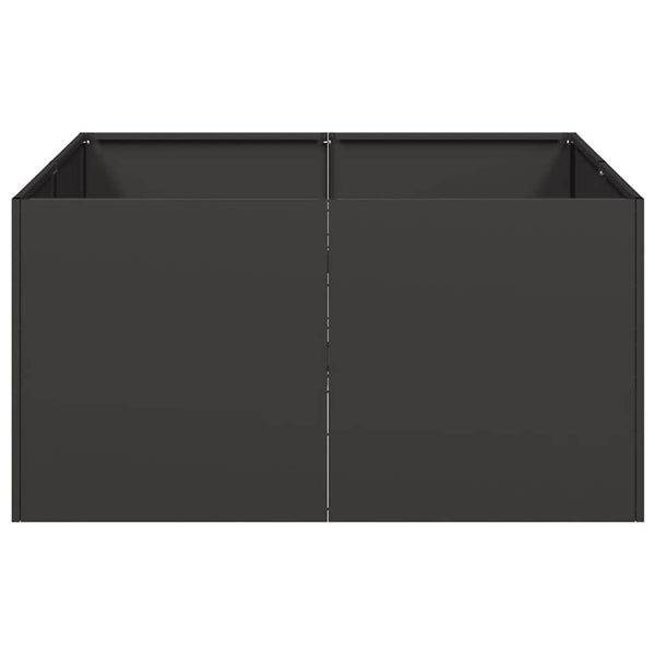 Schwarzer Pflanzkübel 80x80 cm aus Stahl
