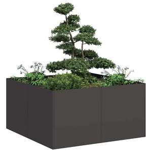 Schwarzer Pflanzkübel 80x80 cm aus Stahl