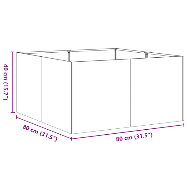 Anthrazit Pflanzkübel 80x80x40 cm Stahl