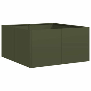 vidaXL Jardinière vert olive 80x80x40 cm Acier laminé à froid