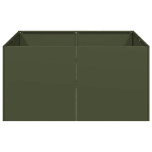 vidaXL Jardinière vert olive 80x80x40 cm Acier laminé à froid