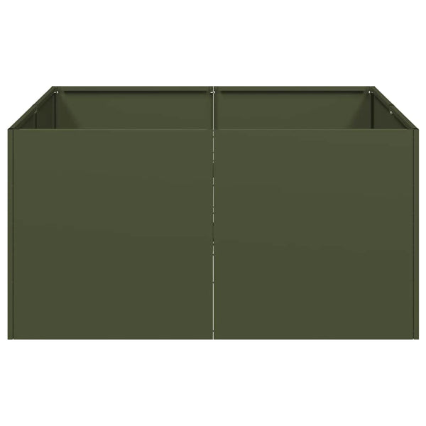 vidaXL Jardinière vert olive 80x80x40 cm Acier laminé à froid