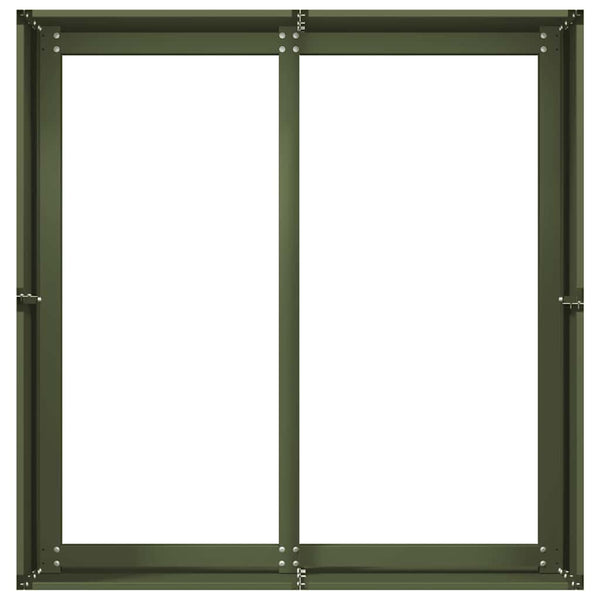 vidaXL Jardinière vert olive 80x80x40 cm Acier laminé à froid