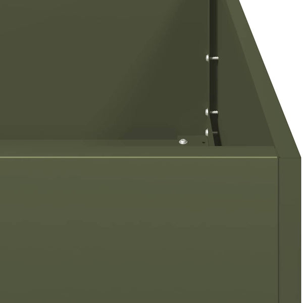 vidaXL Jardinière vert olive 80x80x40 cm Acier laminé à froid