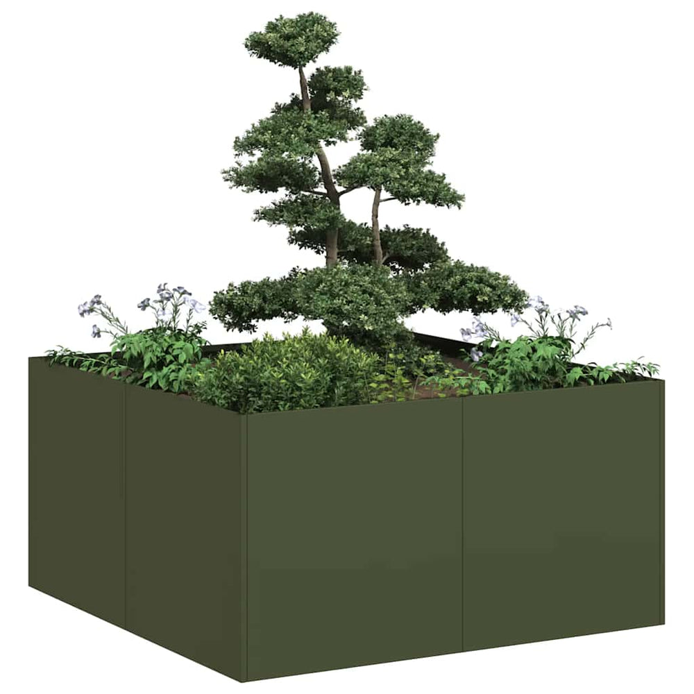 Olivgrüner Pflanzkübel 80x80x40 cm