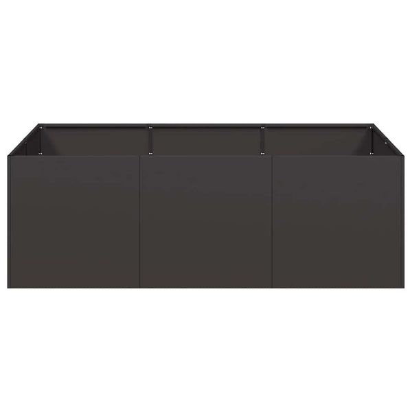 Schwarzer Stahl Pflanzkübel 120x80x40 cm