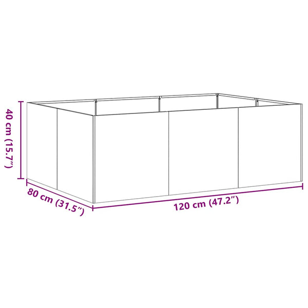 Anthrazit Pflanzkübel 120x80x40 cm Stahl