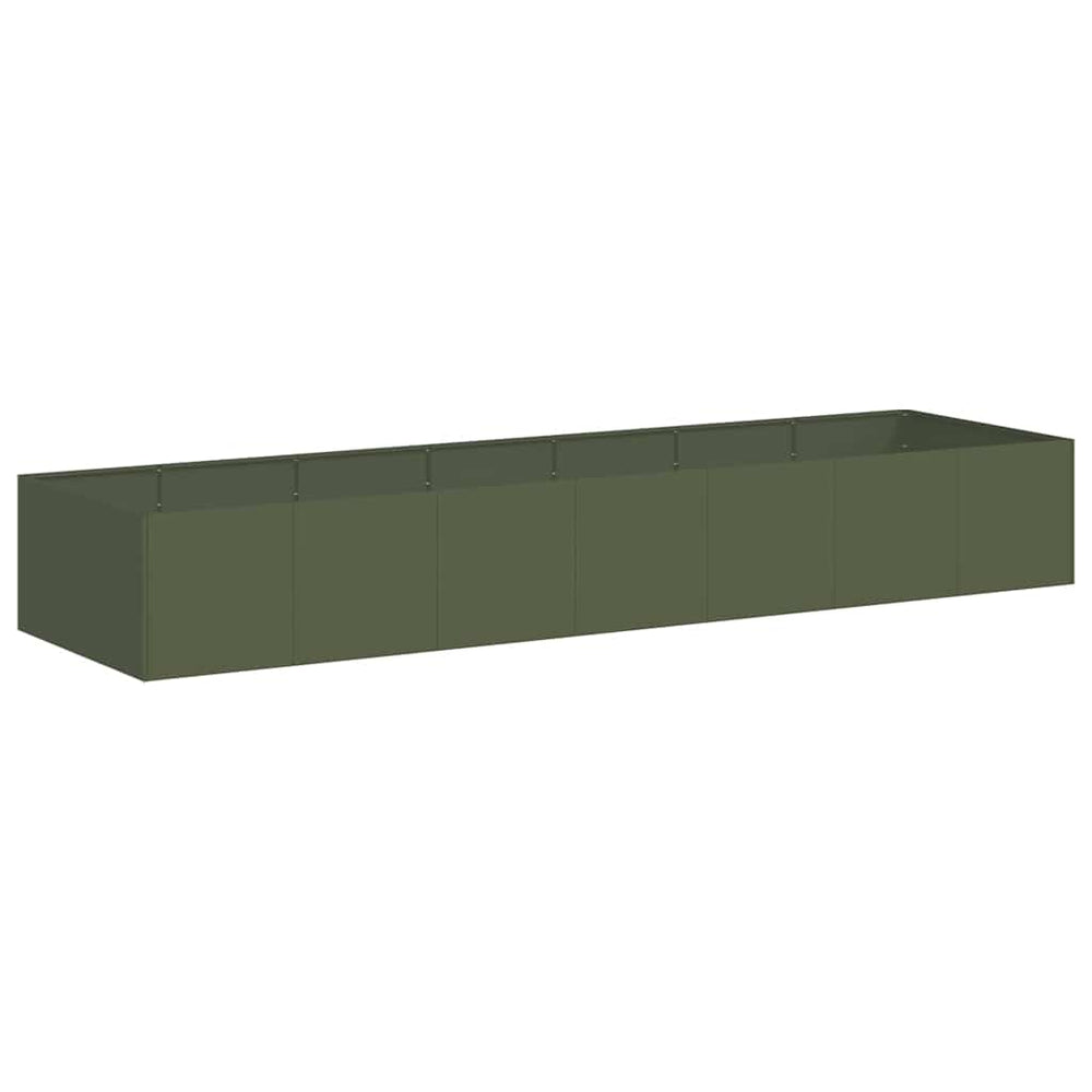 Olivgrünes Stahl Pflanzgefäß 280x80x40cm