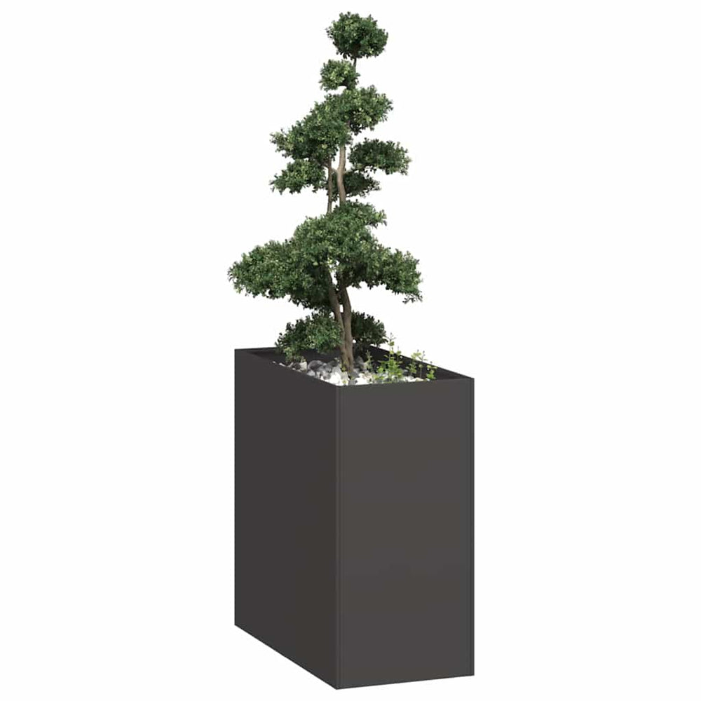 Schwarzer Pflanzkübel Stahl 40x80x80 cm