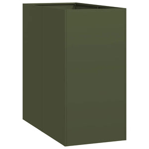 Olivgrünes Stahl Pflanzgefäß 40x80x80cm