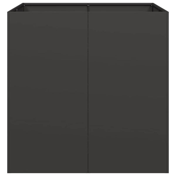 Schwarzer Pflanzkübel 80x80x80 cm Stahl