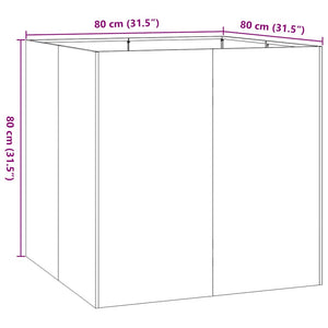 Schwarzer Pflanzkübel 80x80x80 cm Stahl