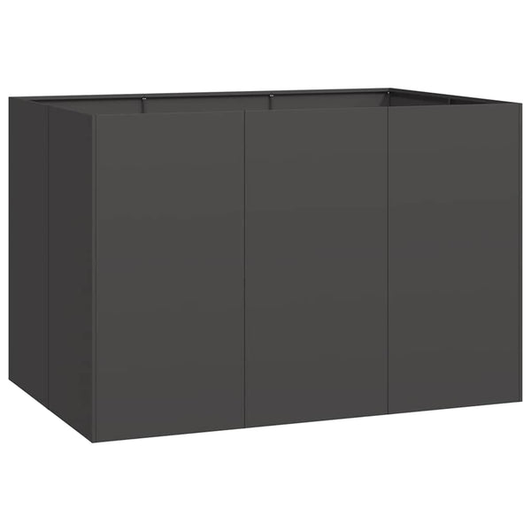 Schwarzer Pflanzkübel Stahl 120x80x80 cm