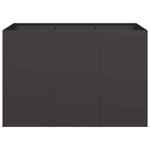 Schwarzer Pflanzkübel Stahl 120x80x80 cm