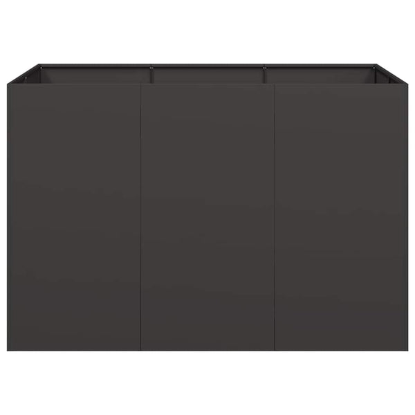 Schwarzer Pflanzkübel Stahl 120x80x80 cm