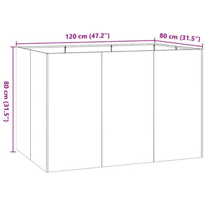 Schwarzer Pflanzkübel Stahl 120x80x80 cm