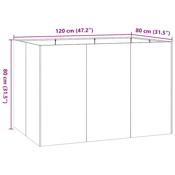 Edelstahl Pflanzkübel 120x80x80 cm