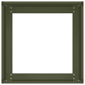 Olivgrünes Pflanzgefäß Stahl 40x40x30 cm
