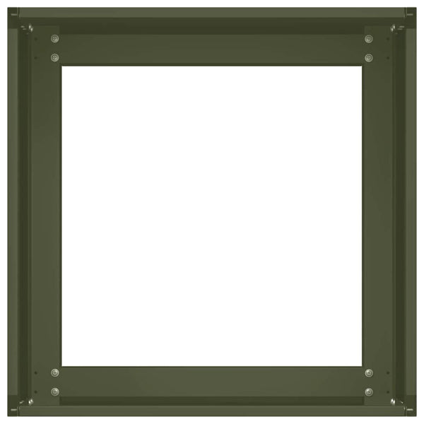 Olivgrünes Pflanzgefäß Stahl 40x40x30 cm