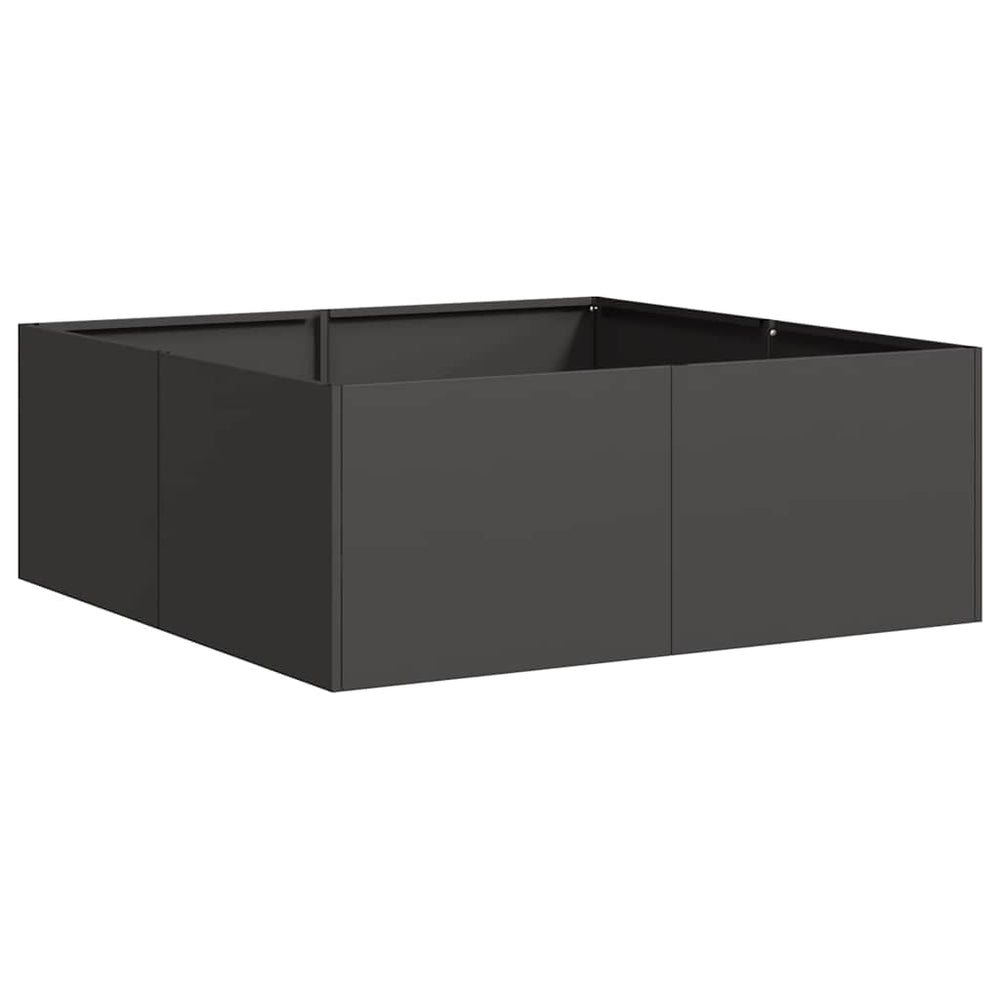 Schwarzer Pflanzkübel Stahl 80x80x30 cm