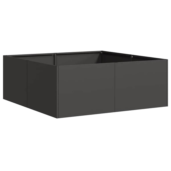 Schwarzer Pflanzkübel Stahl 80x80x30 cm
