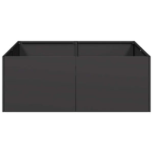 Schwarzer Pflanzkübel Stahl 80x80x30 cm