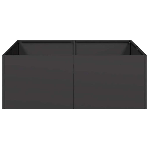 Schwarzer Pflanzkübel Stahl 80x80x30 cm