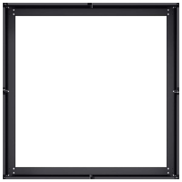 Schwarzer Pflanzkübel Stahl 80x80x30 cm