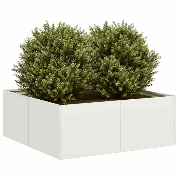 Weißer Pflanzkübel 80x80 cm aus Stahl