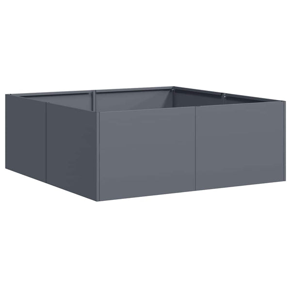 Anthrazit Pflanzkübel 80x80x30 cm Stahl