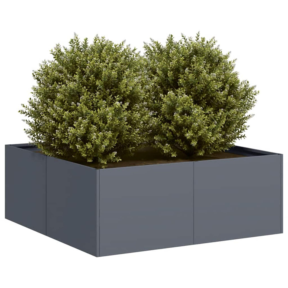 Anthrazit Pflanzkübel 80x80x30 cm Stahl