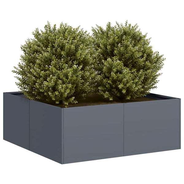 Anthrazit Pflanzkübel 80x80x30 cm Stahl