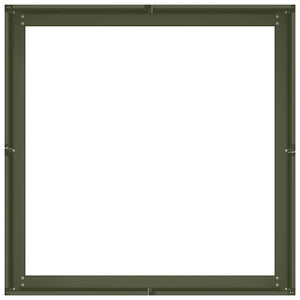 Olivgrüner Stahl Pflanzkübel 80x80x30
