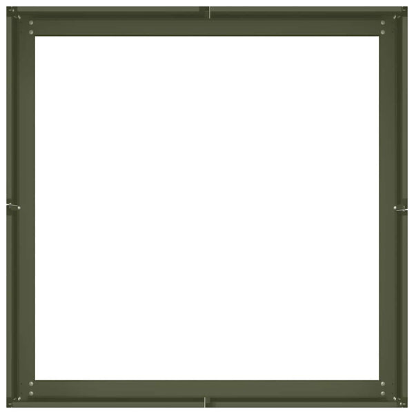 Olivgrüner Stahl Pflanzkübel 80x80x30