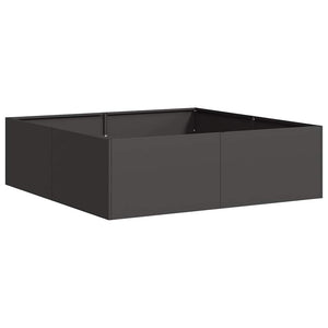 Schwarzer Stahl Pflanzkübel 100x100x30 cm