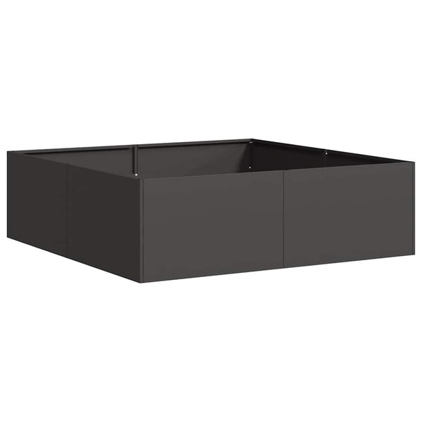 Schwarzer Stahl Pflanzkübel 100x100x30 cm